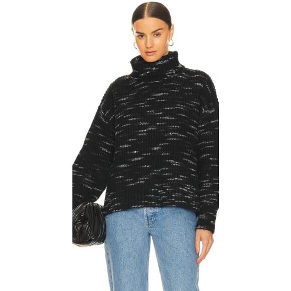 Varley Anthropologie Marlena Sweater Black Knit Turtleneck Long Sleeve NWT Sz XS - Picture 1 of 10